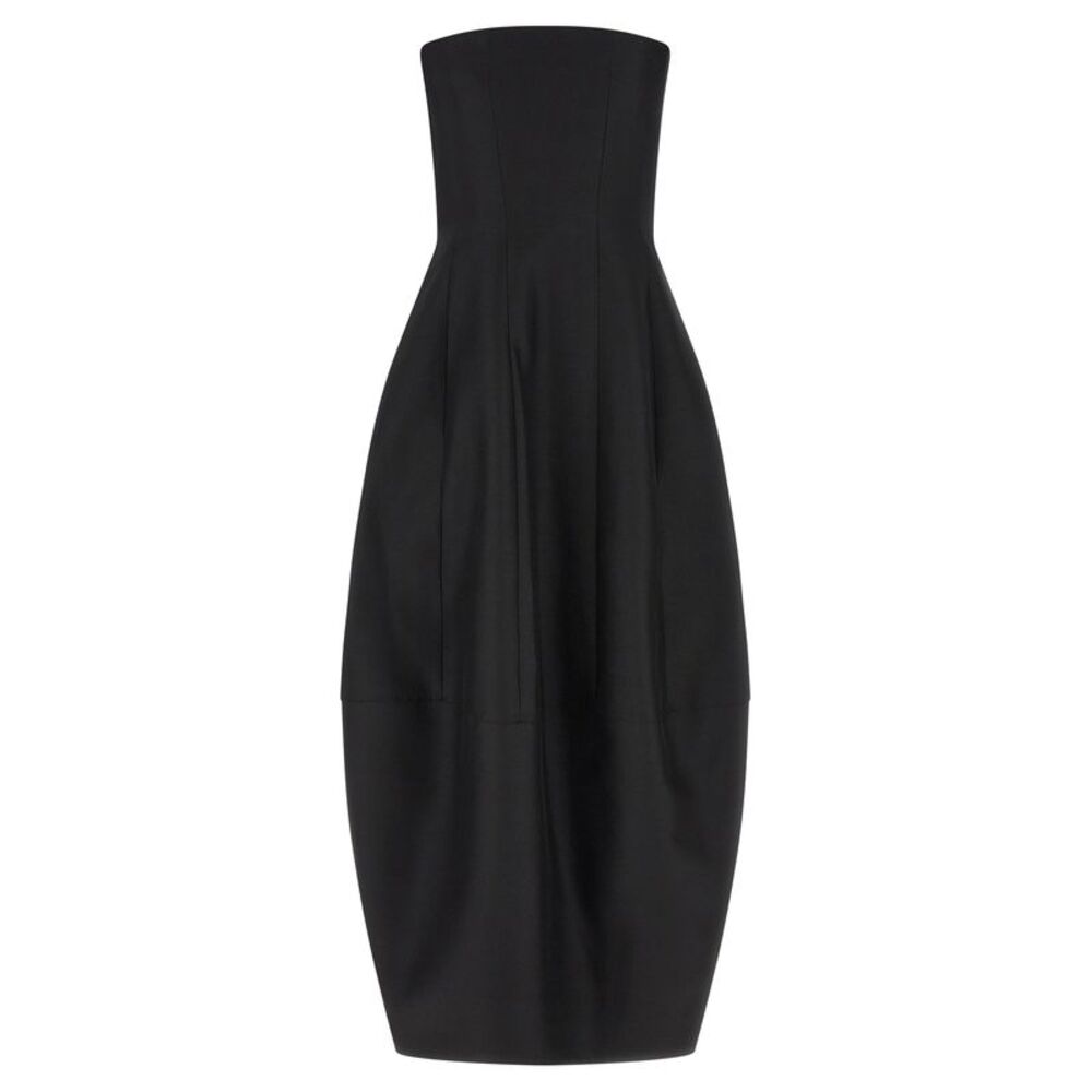Khaite Black Wool Long Women's Dress